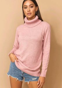 🎀BUY1 GET1 FREE Pink Turtleneck Sweater D
