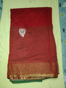 Red Designer Saree