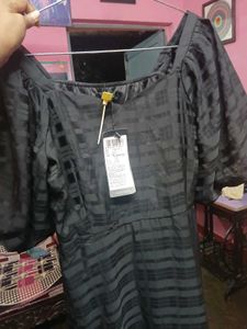 TOKYO TALKIES BLACK A LINE MIDI DRESS