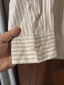 Stripe Beige Shirt - Loose Fit