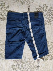 Navy Blue Thigh Length Shorts