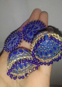 Blue Heavy Jhumka