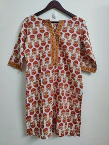Orange Colour Kurthi Top