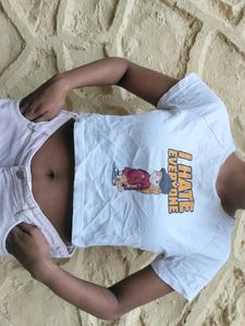 Bonkers Corner Baby Tee And Pink Korean Jeans 🩷💜