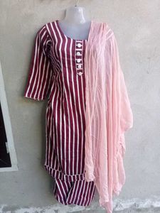 Maroon Printed Suit