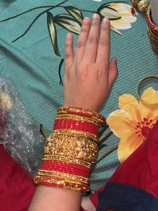 Red &amp; Gold Chuda Bangles
