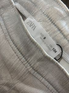 silver metallic tennis skirt