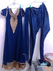 Elegant Blue &amp; Gold Salwar Suit,new