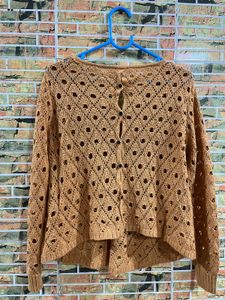 orange crochet top