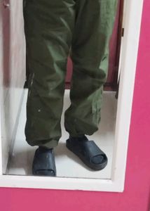 Dark Olive Green Parachute Pants