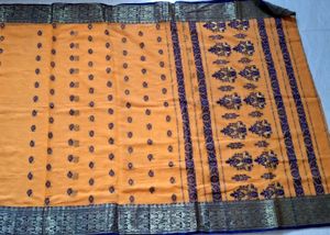 New Mustard Yellow Embroidered Saree !!