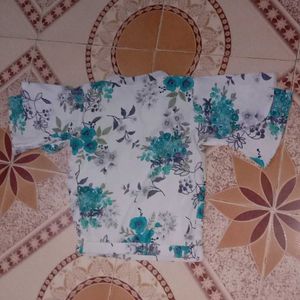 Pretty Floral Print White Colour Women Top
