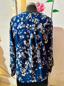 Blue Floral Top L