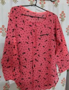 Peach Dancer Print Top