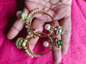 Pearl Kundan Jhumka Earrings