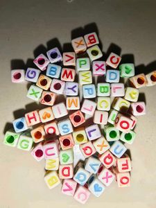 Alphabet Cube Beads 100 pieces approx