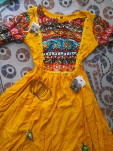 Yellow Printed Kurta💛