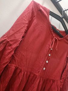 Red Ruffle Top
