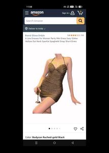 Gold Shimmer Micro Threads Mini Dress