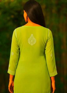Elegant Green Chikan Kurti