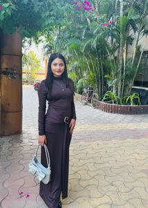 Brown Turtleneck Maxi Dress
