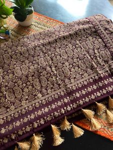 Maroon Cotton Saree Brand New