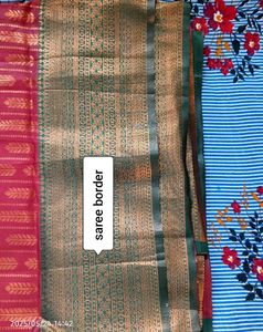 Red &amp; Gold Patterned Saree