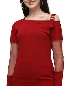 Maroon Drop Shoulder Top
