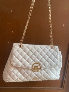 Lavie White Quilted Handbag