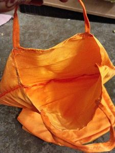 Orange silk fabric Bag