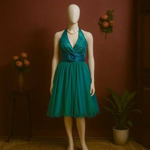Sparkling Sea Green Party Dress