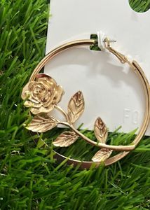 Forever 21 Rose Hoop Earrings