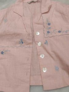Crop Embroidered Shirt For Women