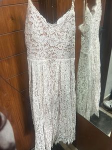 Elegant White Lace Midi Dress