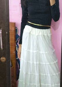 White Tiered Skirt