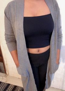 Gray Open Front Cardigan (item 51)