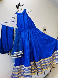 Royal Blue Anarkali Suit Set