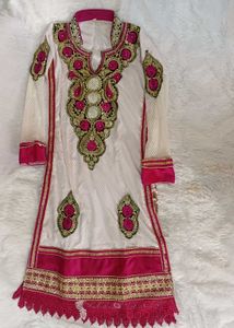 Embroidered Pink & Gold Traditional Dress
