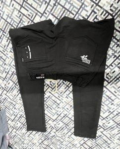 Black Casual Pants with Drawstring