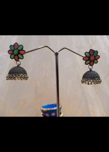 Oxidised Jhumka Earrings