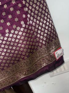 Fresh Beautiful Purple Coloured Banarasi Silk Sare