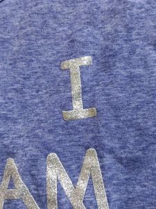 T Shirt Blue With Glitter Silver New