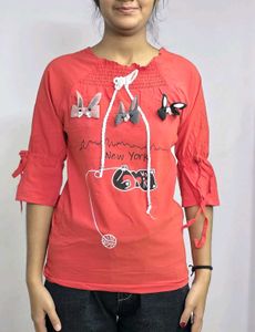 Red Designer Girls Top Partywear