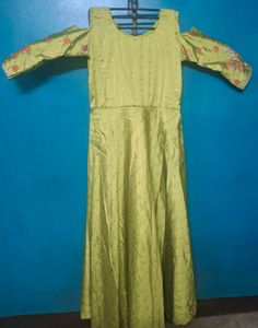 Lime Green Embroidered Maxi Dress