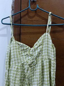 Cute Green Gingham Slip Dress