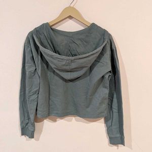 Cropped Hoodie Olive Green