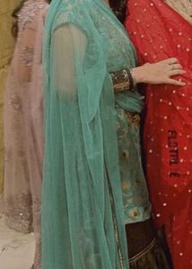 Teal Embroidered Pakistani Suit