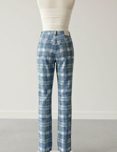 Bershka Blue Plaid Jeans