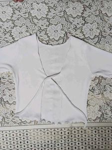 White Cropped Cardigan