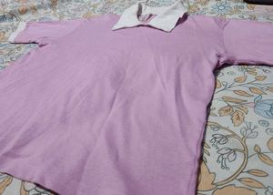 Lilac Top w/ White Collar